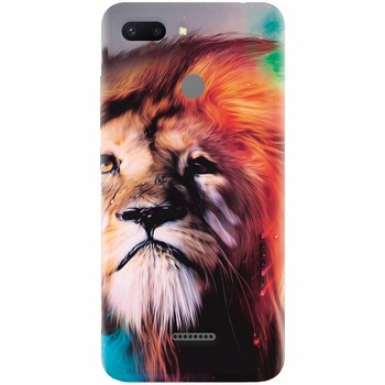 Husa silicon pentru Xiaomi Redmi 6, Awesome Art Of Lion Husa silicon pentru Xiaomi Redmi 6, Awesome Art Of Lion