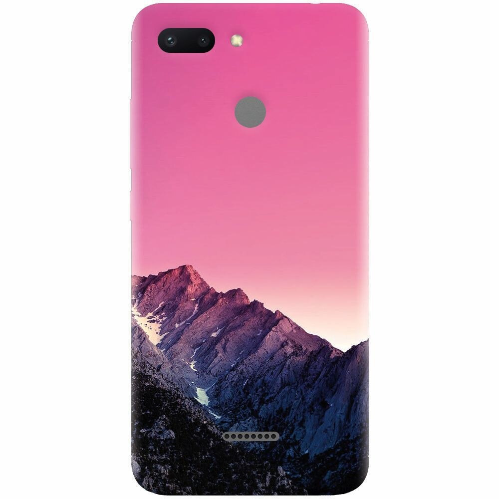 Husa silicon pentru Xiaomi Redmi 6, Mountain Peak Pink Gradient Effect