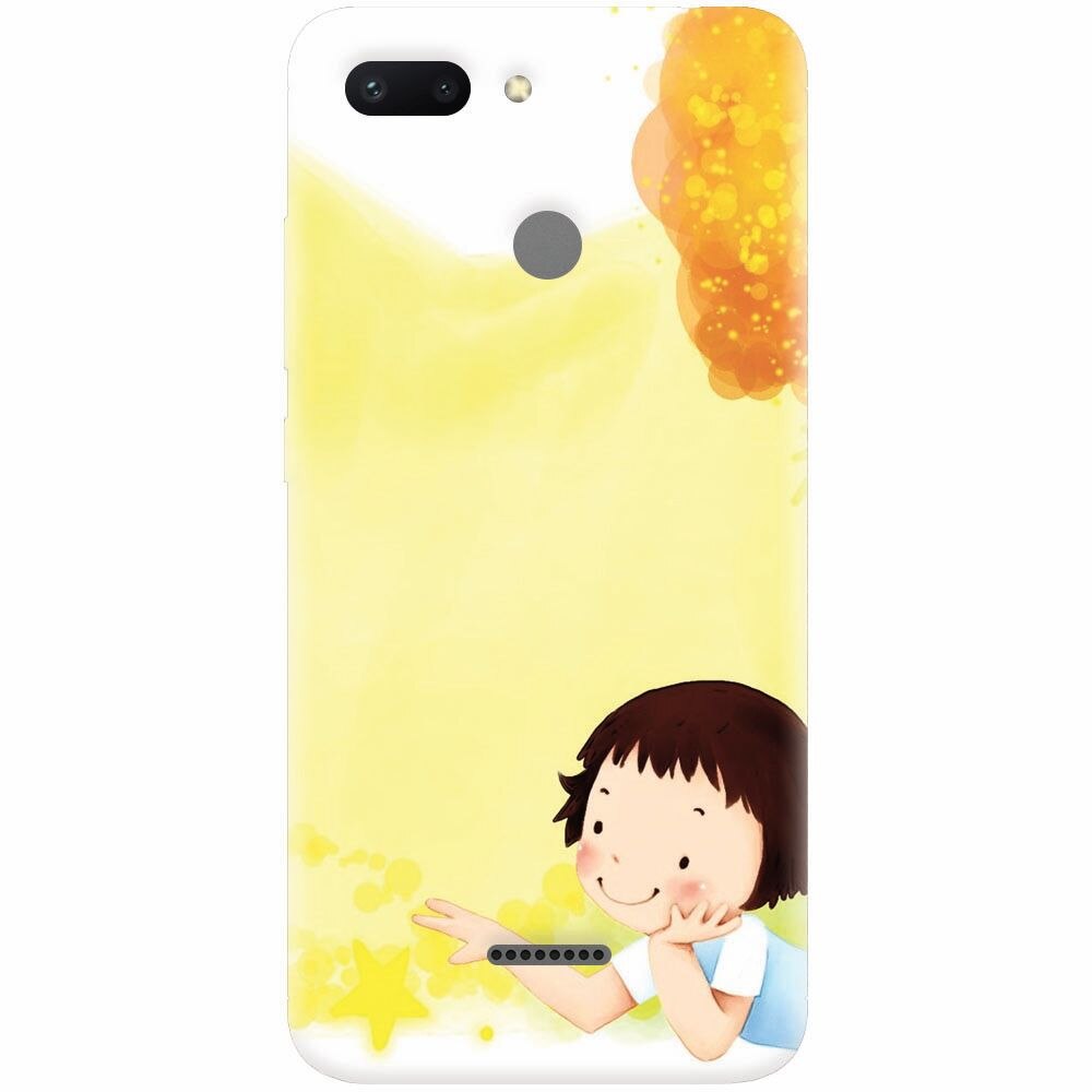 Husa silicon pentru Xiaomi Redmi 6, Child Autumn Paint Hd