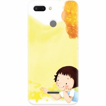 Husa silicon pentru Xiaomi Redmi 6, Child Autumn Paint Hd Husa silicon pentru Xiaomi Redmi 6, Child Autumn Paint Hd