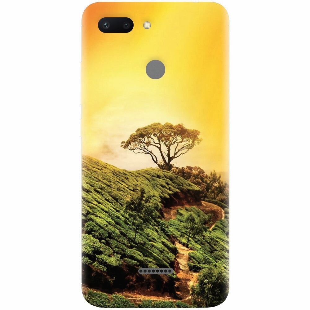 Husa silicon pentru Xiaomi Redmi 6, Hill Top Tree Golden Light