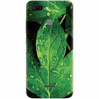 Husa silicon pentru Xiaomi Redmi 6, Leaves And Dew Husa silicon pentru Xiaomi Redmi 6, Leaves And Dew