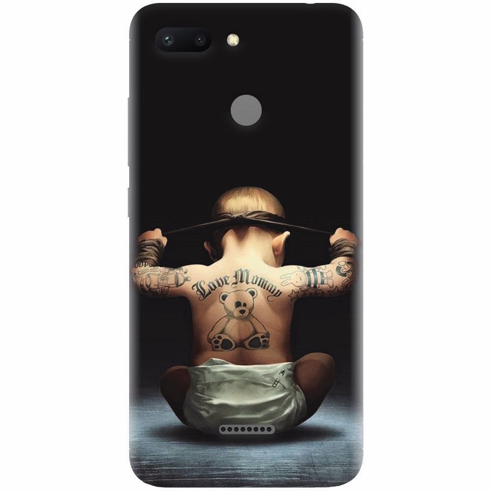 Husa silicon pentru Xiaomi Redmi 6, Body Builder Cute Baby Tattoo