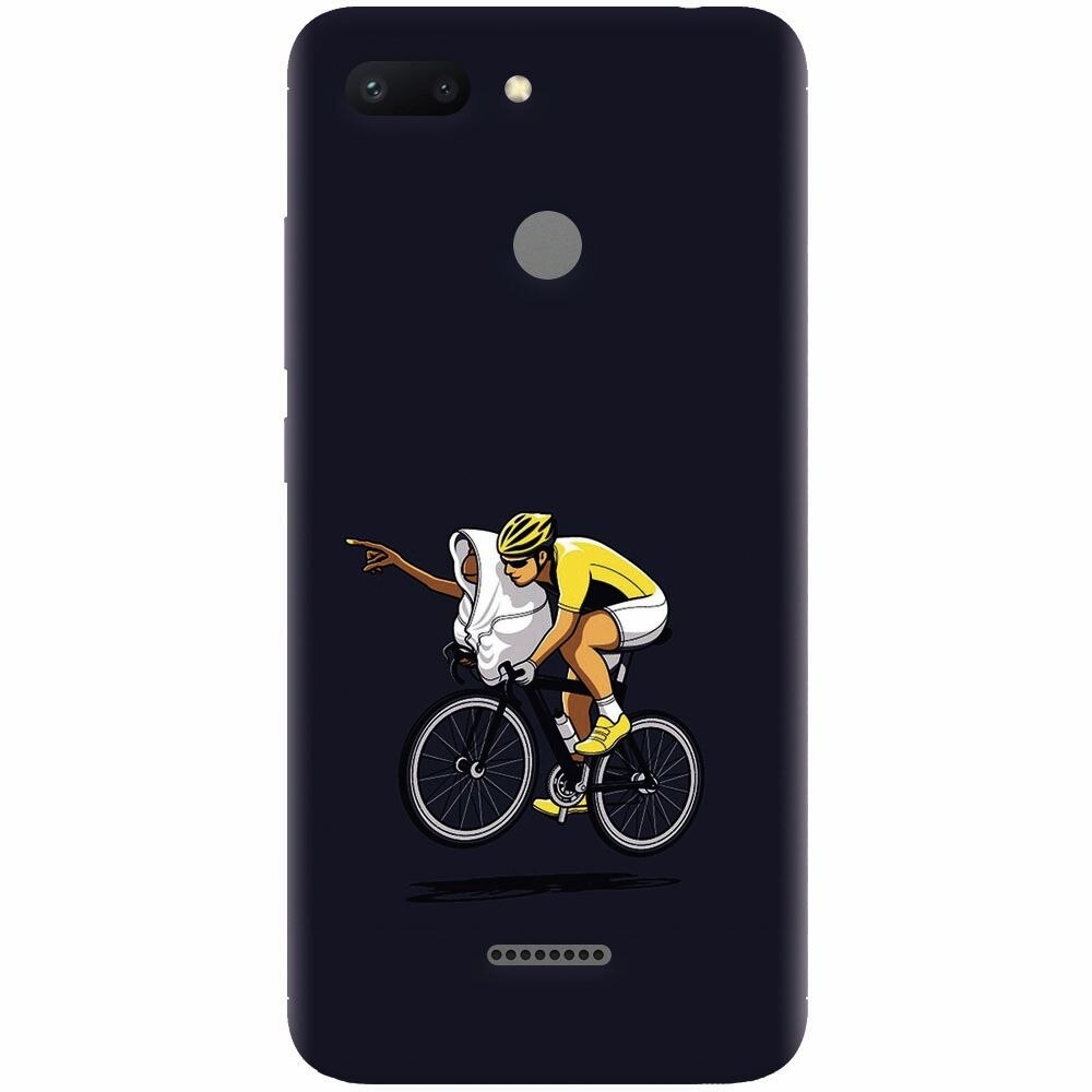 Husa silicon pentru Xiaomi Redmi 6, ET Riding Bike Funny Illustration