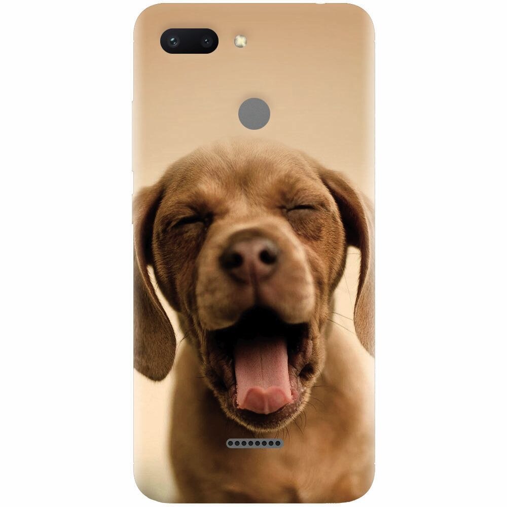 Husa silicon pentru Xiaomi Redmi 6, Cute Yawning Puppy