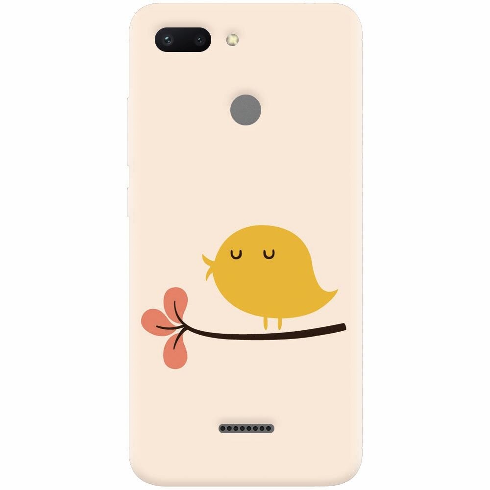 Husa silicon pentru Xiaomi Redmi 6, Flat Minimal Cute Bird Illustration