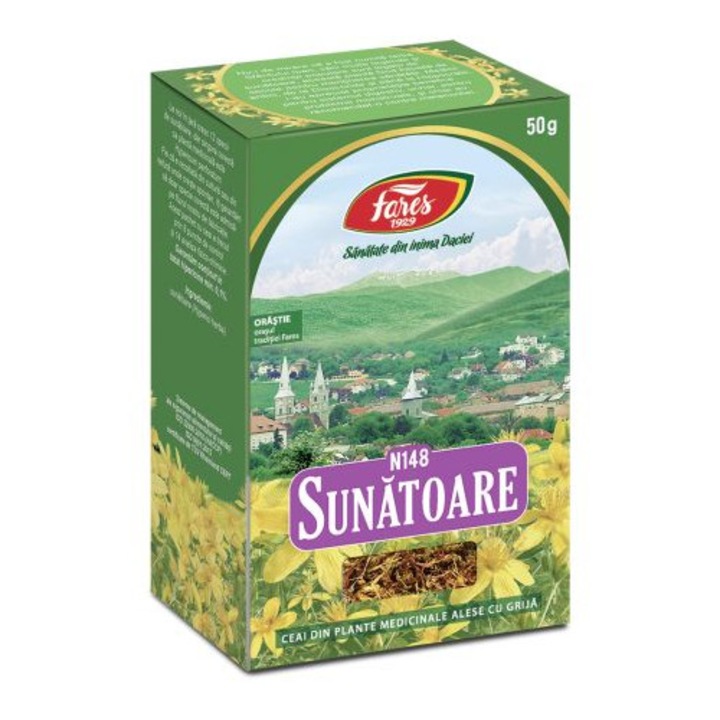 Ceai Fares Sunatoare infuzie naturala pentru sustinerea sanatatii sistemului digestiv si echilibrarea starii emotionale 50 g