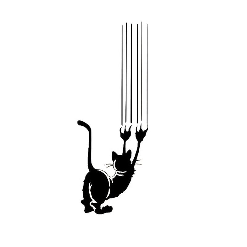 Sticker decorativ perete funny pisica urme de gheare