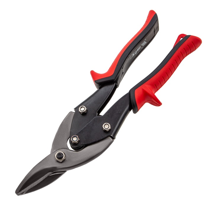Foarfece pentru metal, 250 mm, taiere dreapta, manere din cauciuc, MTX