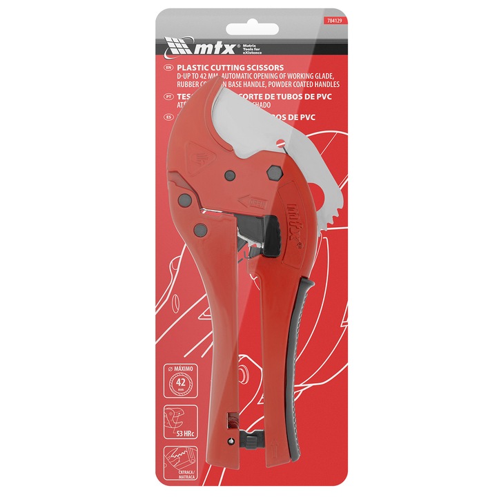 Foarfece taiat produse din PVC, D pana la 42 mm, maner cauciucat, MTX