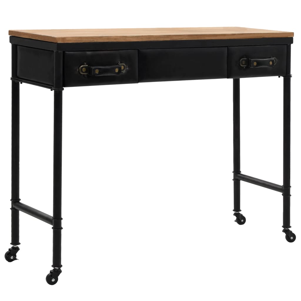 Masa consola, vidaXL, MDF si otel, Negru, 100 x 33,5 x 80 cm