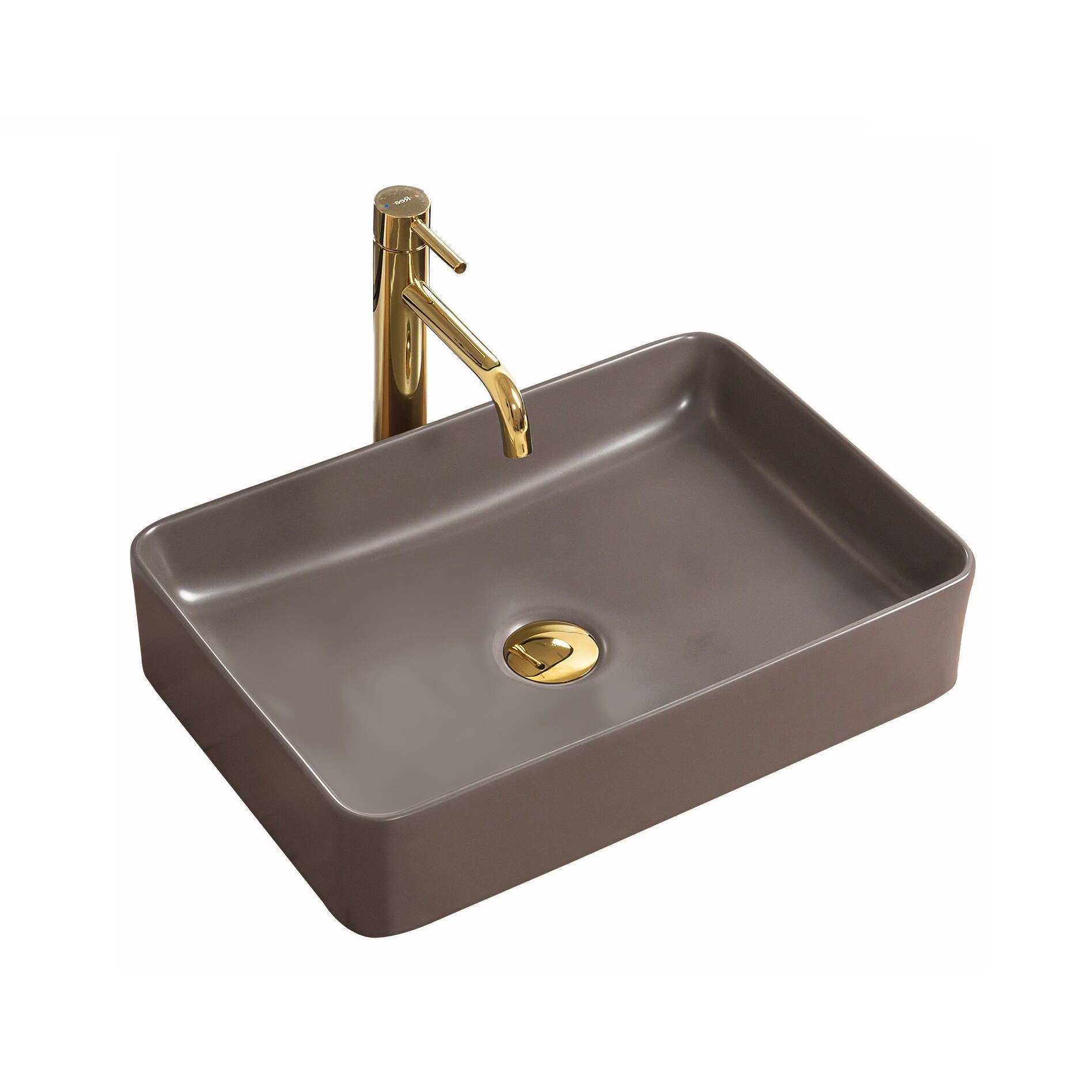 Lavoar Avia Grey Mat, montaj pe blat, 51x34,5 cm, ceramica sanitara