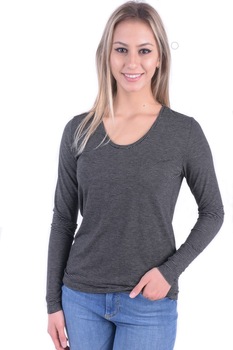 Bluza dama cu maneca lunga, Alb - Negru Bluza dama cu maneca lunga, Alb - Negru