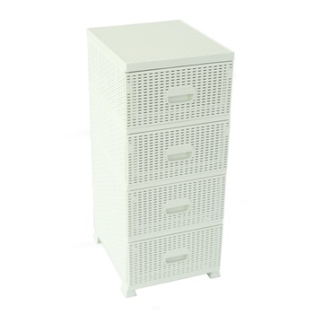 Dulap plastic depozitare tip ratan, Alb ,Violet house,38x45x90cm Dulap plastic depozitare tip ratan, Alb ,Violet house,38x45x90cm