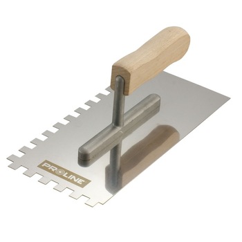 Gletiera inox dintata Proline, 270 x 130/12 mm, maner lemn Gletiera inox dintata Proline, 270 x 130/12 mm, maner lemn