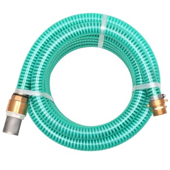 Furtun de aspirare cu conectori din alama, vidaXL, Plastic, 4 m, Verde Furtun de aspirare cu conectori din alama, vidaXL, Plastic, 4 m, Verde