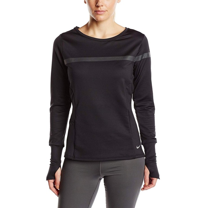 Спортна блуза NIKE Midlayer Crew, дълъг ръкав, Черен, XS