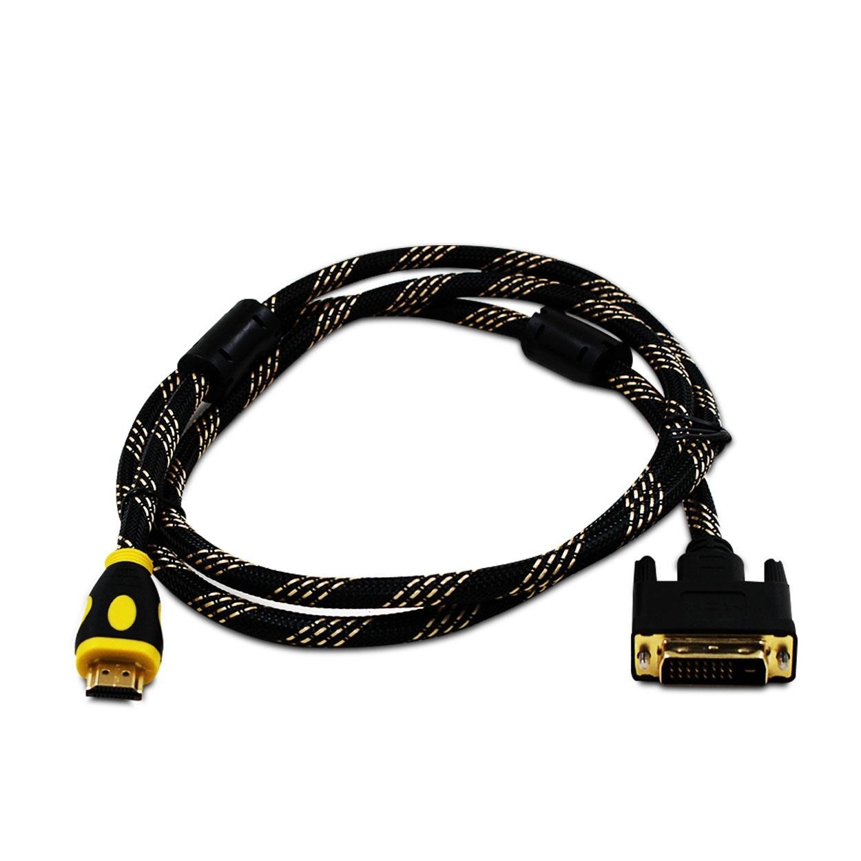 Cablu HDMI - DVI 1.5 metri, cu mufe aurite, tip tata-tata ecranat - eMAG.ro