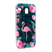 Husa de protectie Flamingo, Floral pentru Samsung Galaxy J3 2017, rezistenta la uzura, anti-alunecare, din silicon Premium, P247