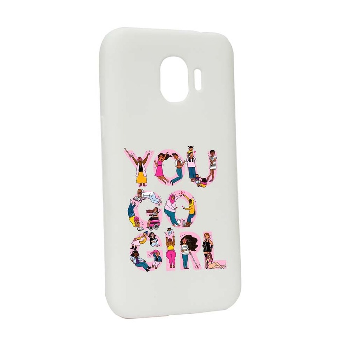 Husa de protectie Girl Power pentru Samsung Galaxy J4 2018, rezistenta la uzura, anti-alunecare, din silicon Premium, W250