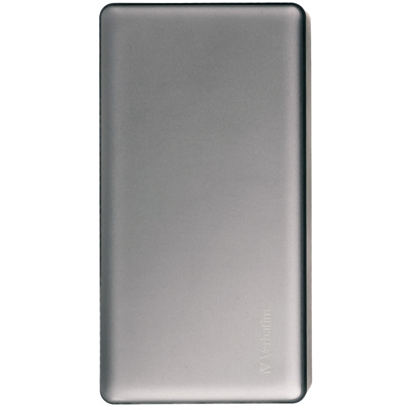 Acumulator extern Verbatim, 20000mAH, 2 porturi USB, QC3 metal, Silver