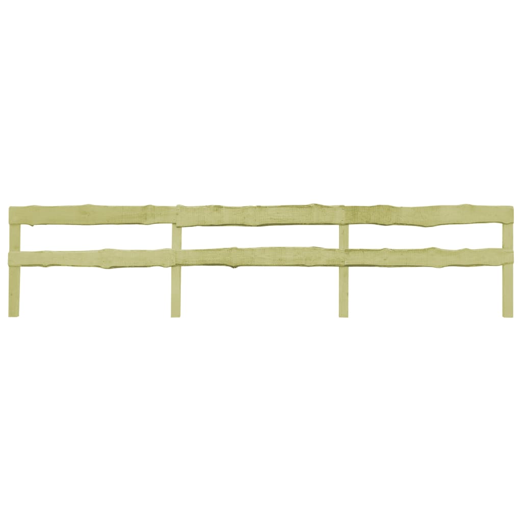 Set de 4 panouri de gard de gradina cu 2 traverse, vidaXL, Lemn de pin, 510 x 60 cm, Maro