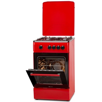 Aragaz LDK 5060 RED RMV, Gaz, 4 arzatoare, Capac metalic, Siguranta, 50x60 cm, Rosu Aragaz LDK 5060 RED RMV, Gaz, 4 arzatoare, Capac metalic, Siguranta, 50x60 cm, Rosu