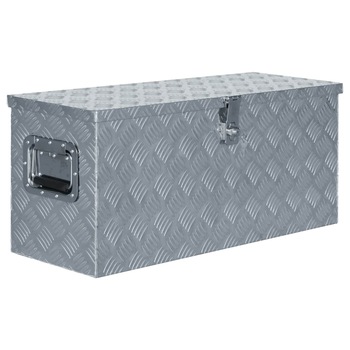 Cutie depozitare scule, vidaXL, Aluminiu, 90 x 30 x 35 cm, Argintiu Cutie depozitare scule, vidaXL, Aluminiu, 90 x 30 x 35 cm, Argintiu