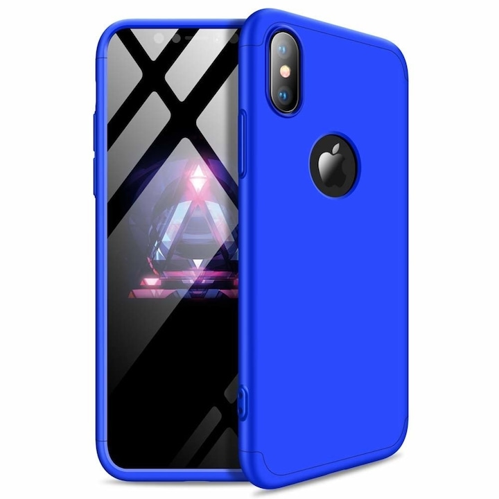 iPhone XR 360°-os kék, matt tok