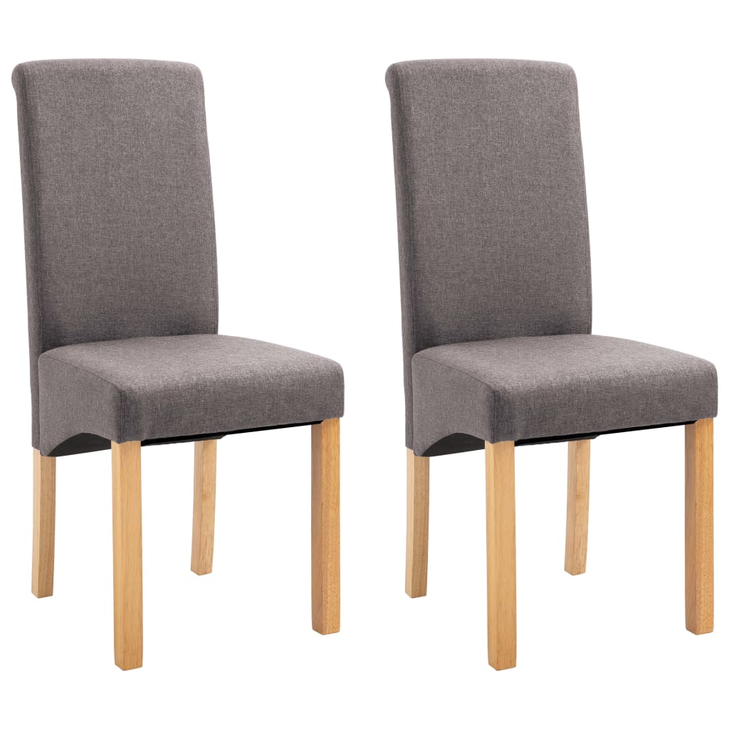 Set de 2 scaune pentru living, cadru lemn si tapiterie textila, vidaXL, Maro, 42 x 54,5 x 96 cm