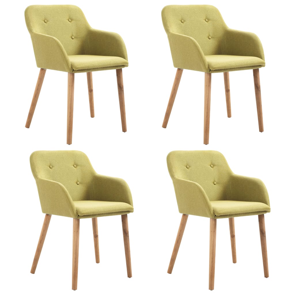 Set de 4 scaune de bucatarie, tip fotoliu, vidaXL, Tapiterie textila, Verde, 52 57 x 76,5 cm eMAG.ro