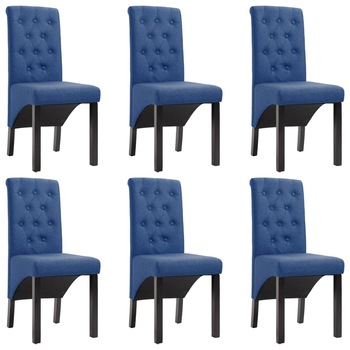 Set de 6 scaune de bucatarie, vidaXL, Tesatura, Albastru, 42 x 57 x 95 cm Set de 6 scaune de bucatarie, vidaXL, Tesatura, Albastru, 42 x 57 x 95 cm