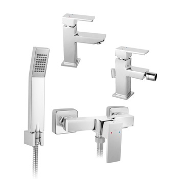 Pachet 3 Baterii Ferro Zicco: Dus, Lavoar, Bideu, crom Pachet 3 Baterii Ferro Zicco: Dus, Lavoar, Bideu, crom