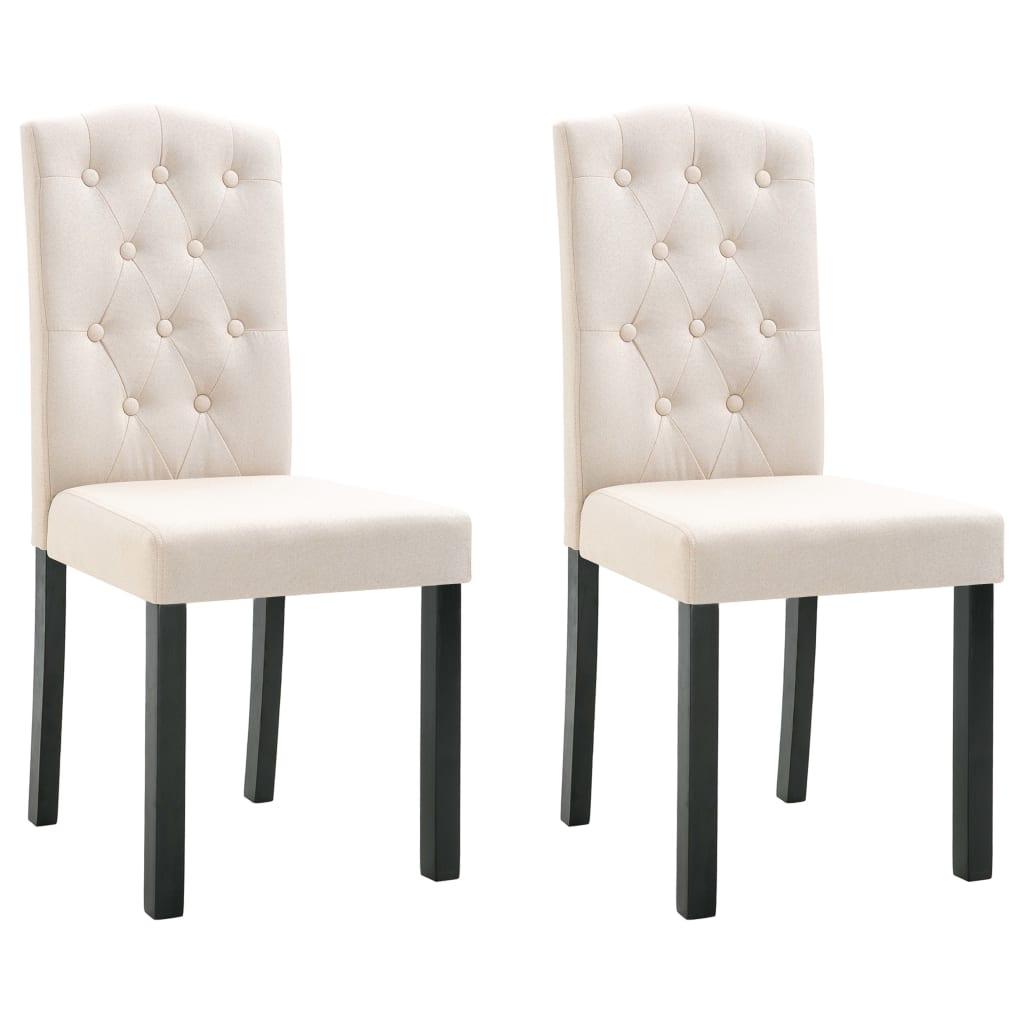 rag Lovely curb Set de 2 scaune de bucatarie, vidaXL, Tapiterie textila, Crem, 42 x 51,5 x  95 cm - eMAG.ro