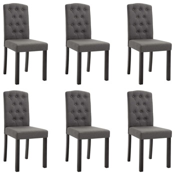 Set de 6 scaune de bucatarie, vidaXL, Tesatura, Gri deschis, 42 x 51,5 x 95 cm Set de 6 scaune de bucatarie, vidaXL, Tesatura, Gri deschis, 42 x 51,5 x 95 cm