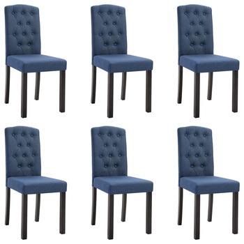 Set de 6 scaune de bucatarie, vidaXL, Tesatura, Albastru, 42 x 51,5 x 95 cm Set de 6 scaune de bucatarie, vidaXL, Tesatura, Albastru, 42 x 51,5 x 95 cm