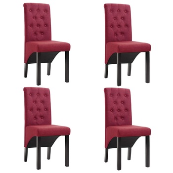 Set de 4 scaune de bucatarie, vidaXL, Tesatura, Grena, 42 x 57 x 95 cm Set de 4 scaune de bucatarie, vidaXL, Tesatura, Grena, 42 x 57 x 95 cm
