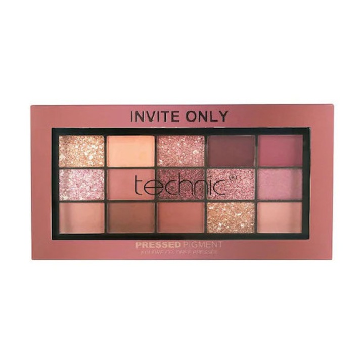 Paleta Profesionala de Farduri Technic 15 Pressed Pigment Palette, Invite Only, 15 Culori, 21.9 g869