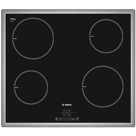 Plita incorporabila Bosch PIA645B68E, Inductie, 4 zone de gatit, Negru