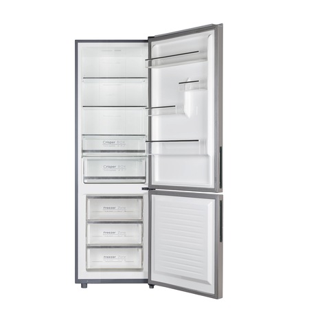 Combina frigorifica Pyramis FSK196 Cream Glass, total NO FROST, display LED cu Touch Control, iluminare LED, clasa A+, capacitate totala 317 lt
