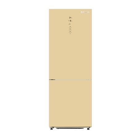 Combina frigorifica Pyramis FSK196 Cream Glass, total NO FROST, display LED cu Touch Control, iluminare LED, clasa A+, capacitate totala 317 lt