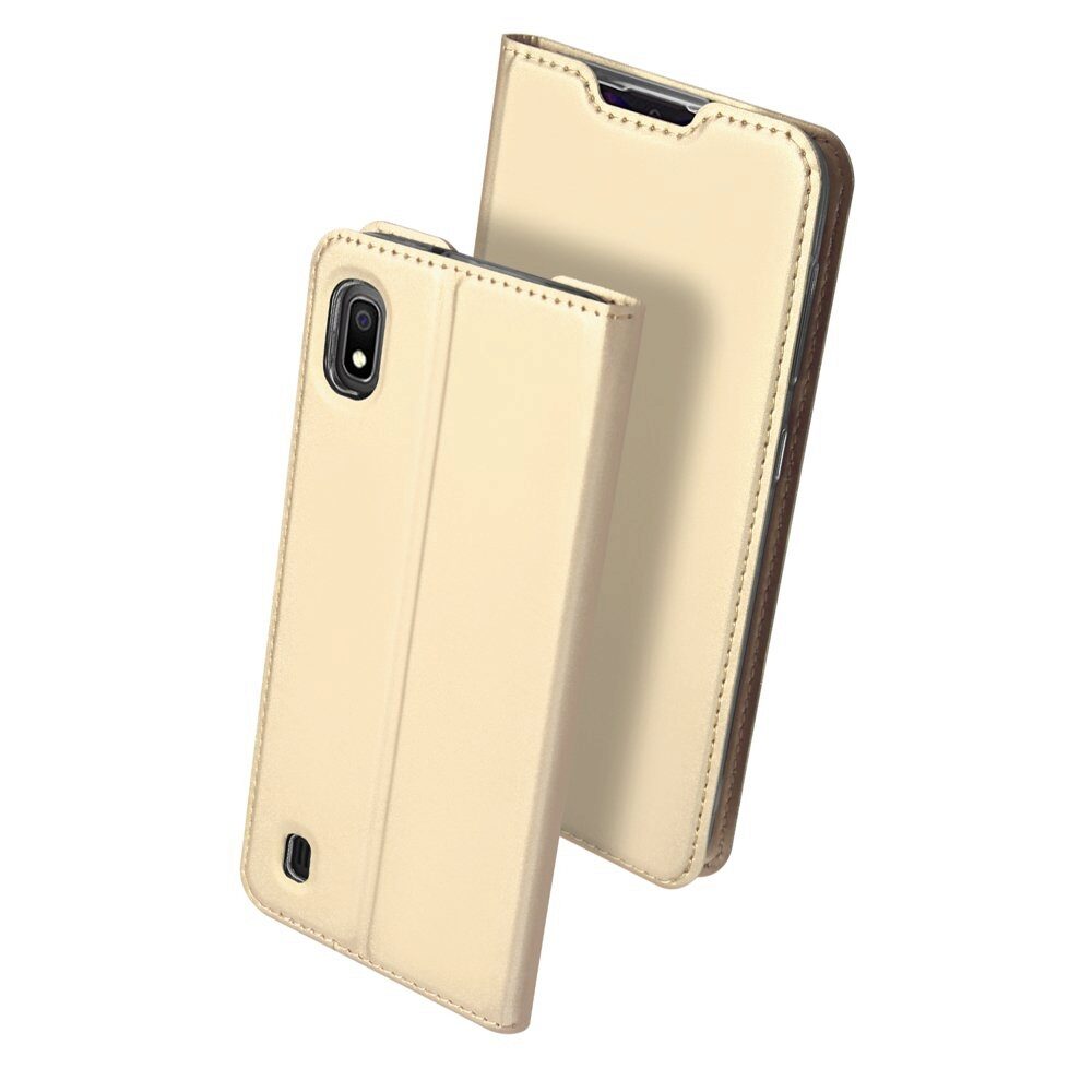 Husa Carte Dux Ducis Anti Amprenta pentru Samsung Galaxy A10, Auriu