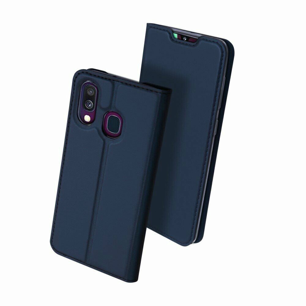 Husa Carte Dux Ducis Anti Amprenta pentru Samsung Galaxy A20e, Albastru