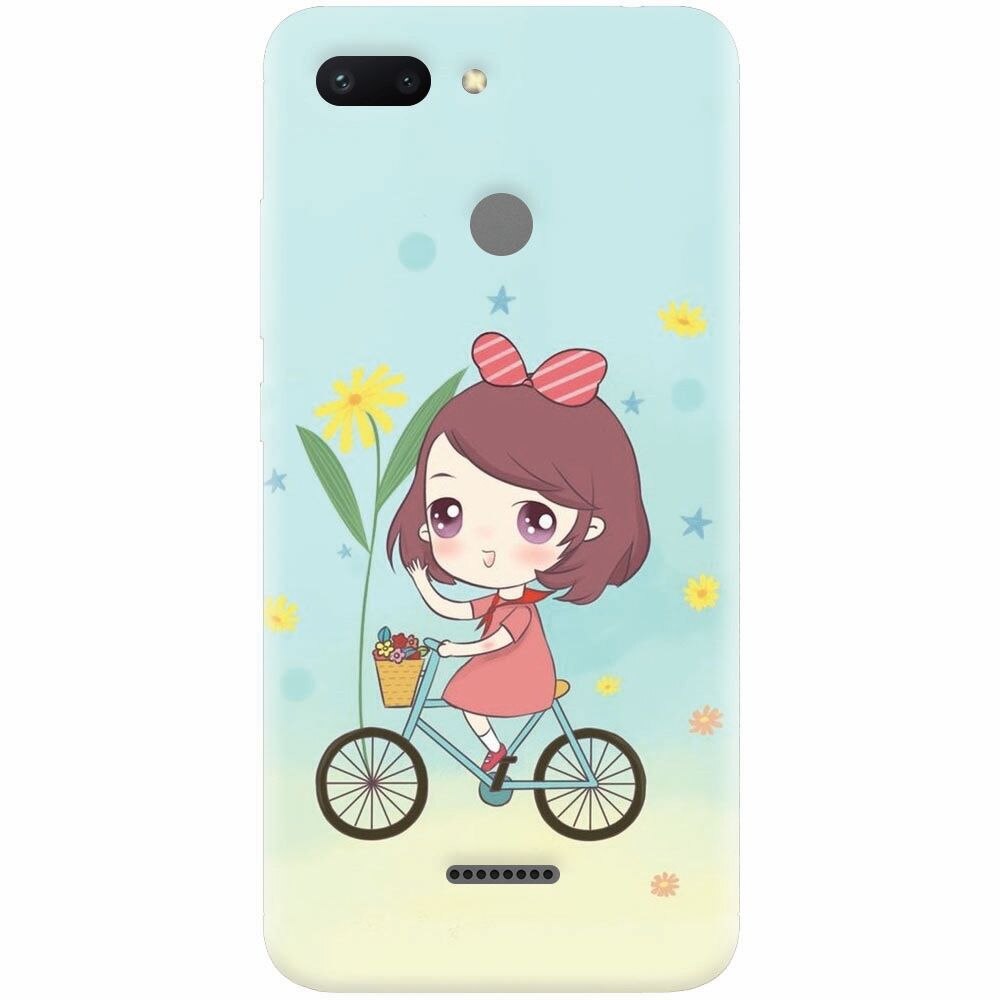 Husa silicon pentru Xiaomi Redmi 6, Girl And Bike