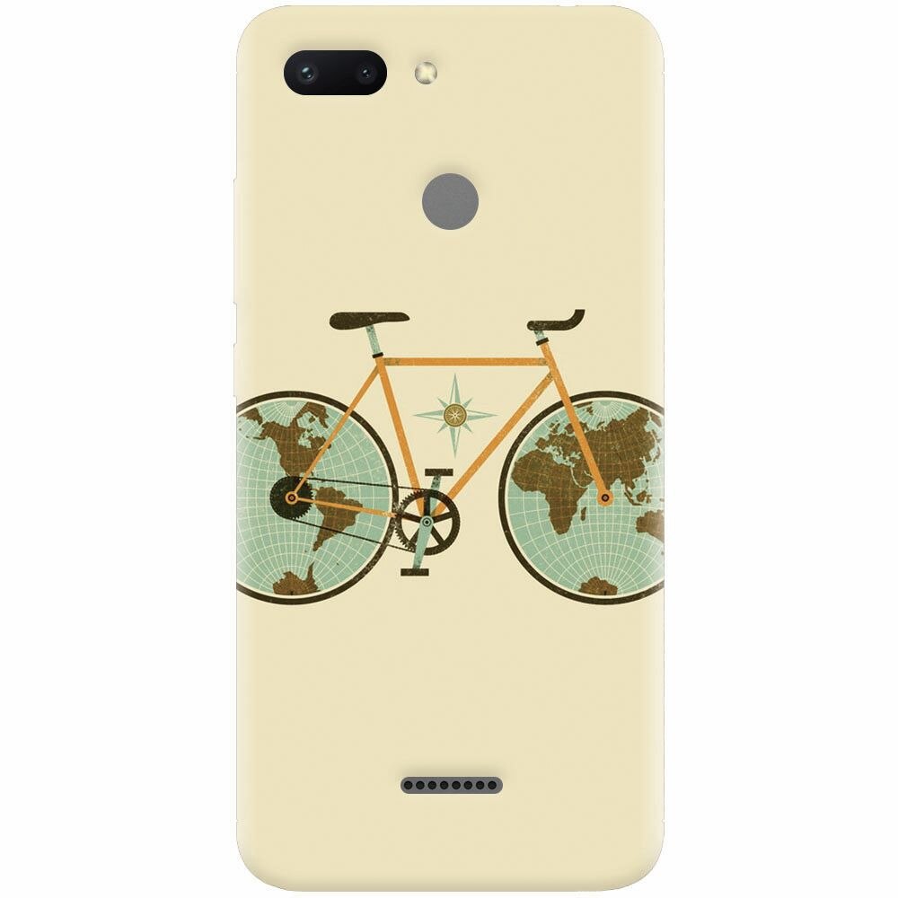 Husa silicon pentru Xiaomi Redmi 6, Retro Bicycle Illustration