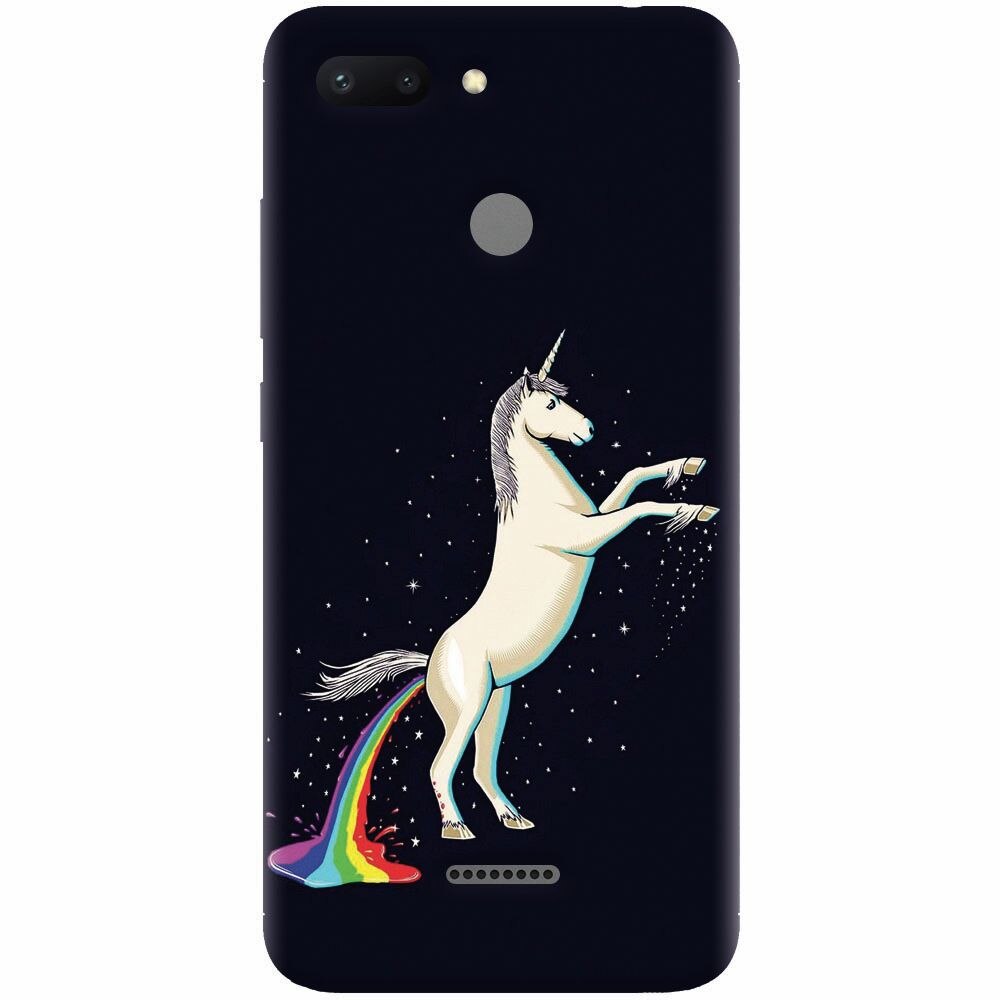 Husa silicon pentru Xiaomi Redmi 6, Unicorn Shitting Rainbows
