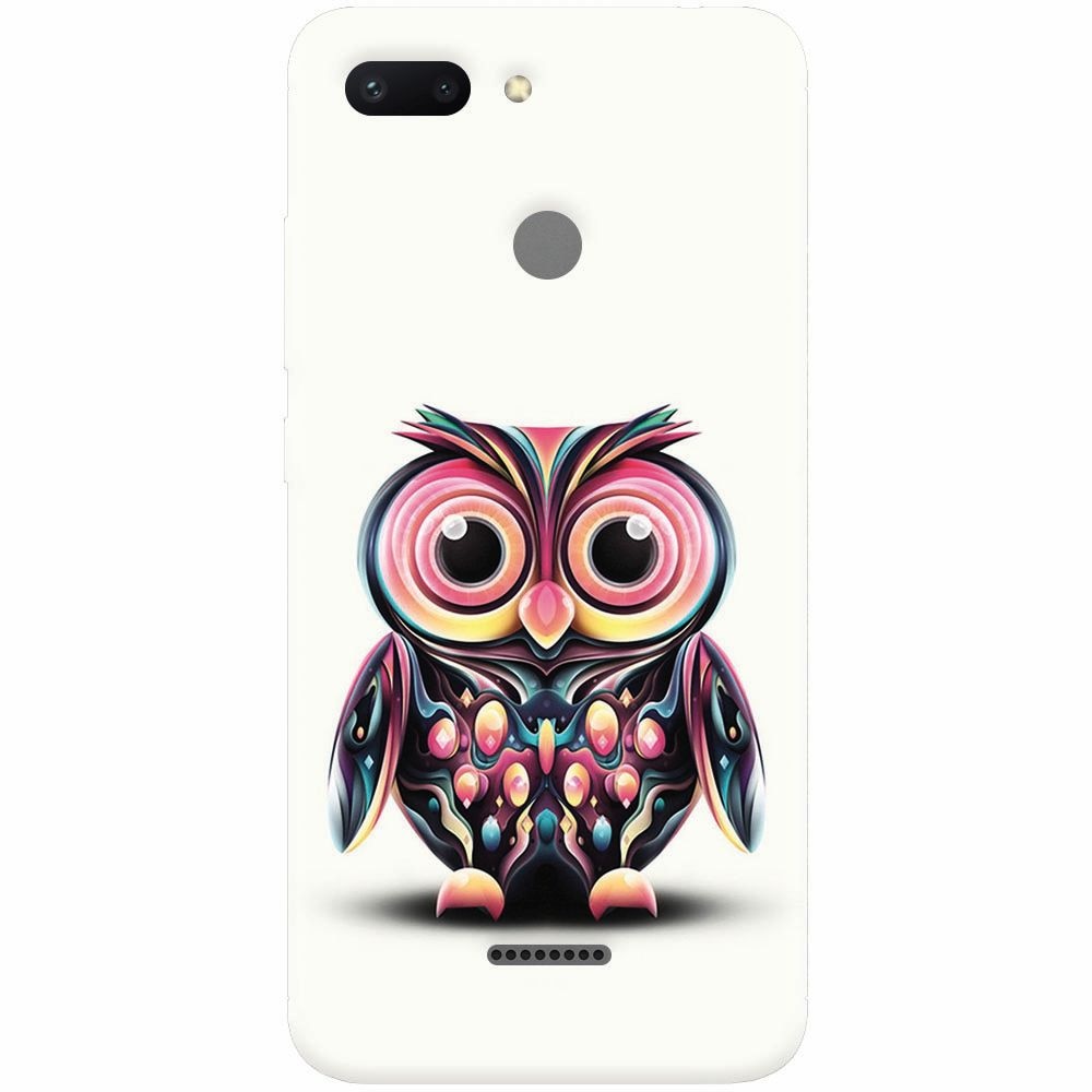 Husa silicon pentru Xiaomi Redmi 6, Colorful Owl Illustration