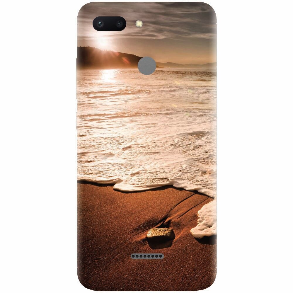 Husa silicon pentru Xiaomi Redmi 6, Sunset Foamy Beach Wave