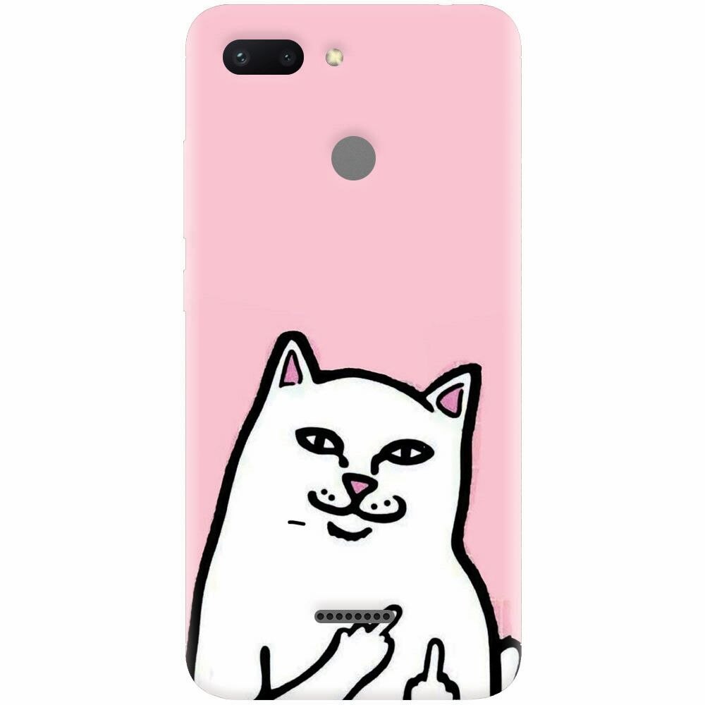 Husa silicon pentru Xiaomi Redmi 6, White Cat