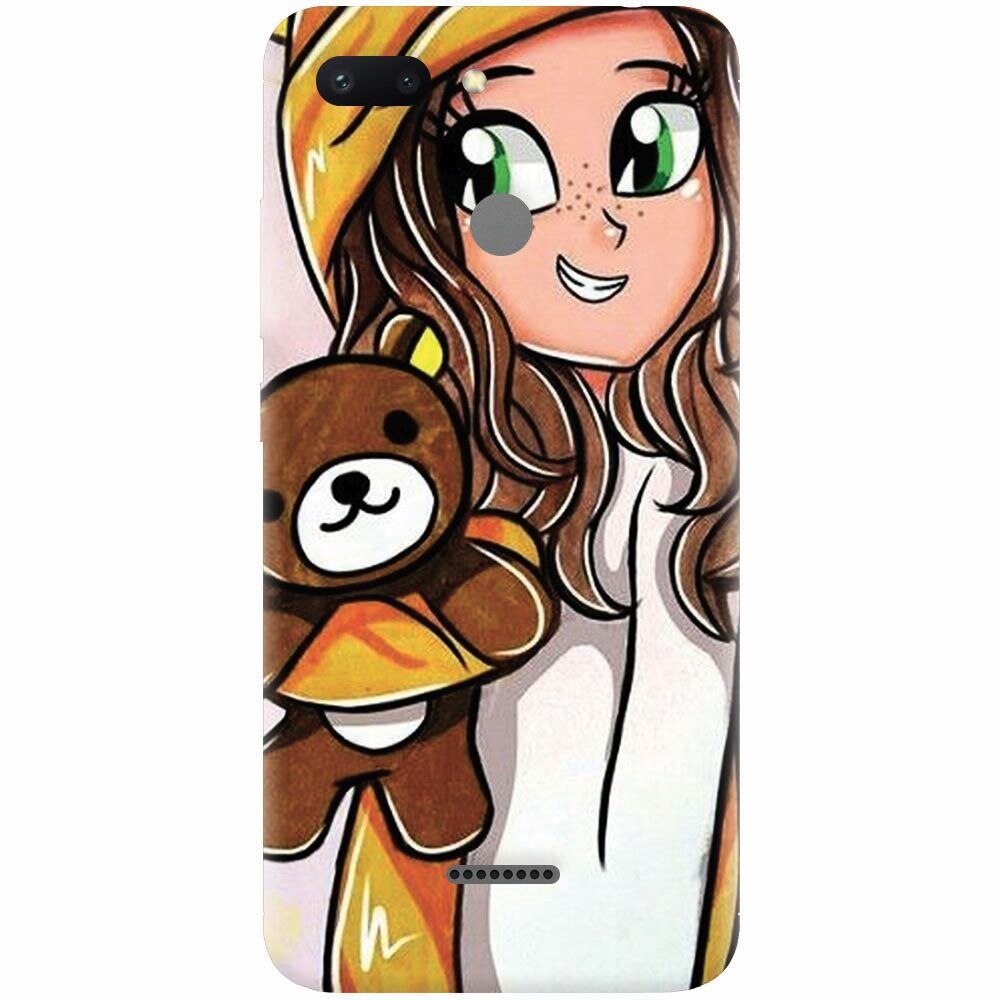 Husa silicon pentru Xiaomi Redmi 6, Girl With Little Bear